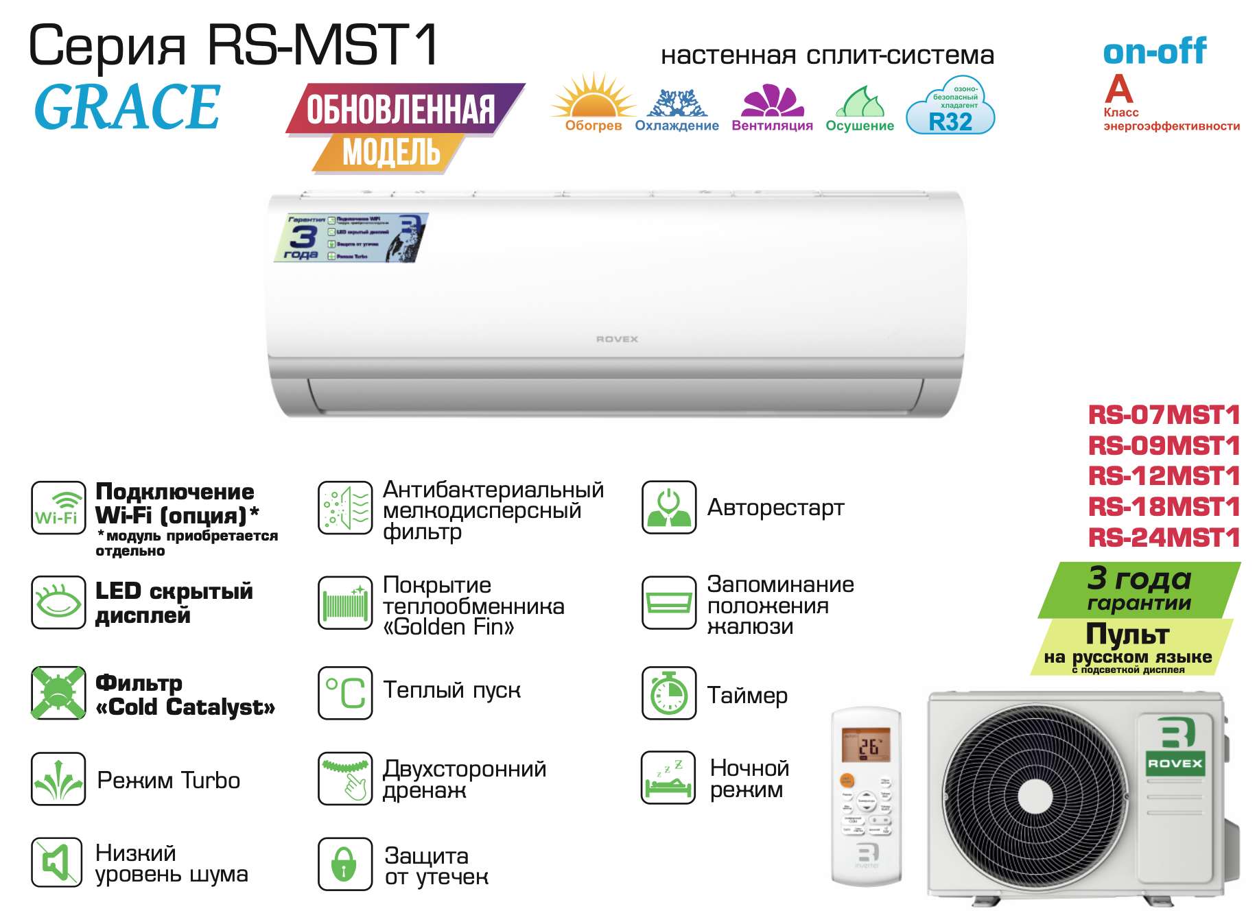 Сплит-система Rovex Grace RS-24MST1